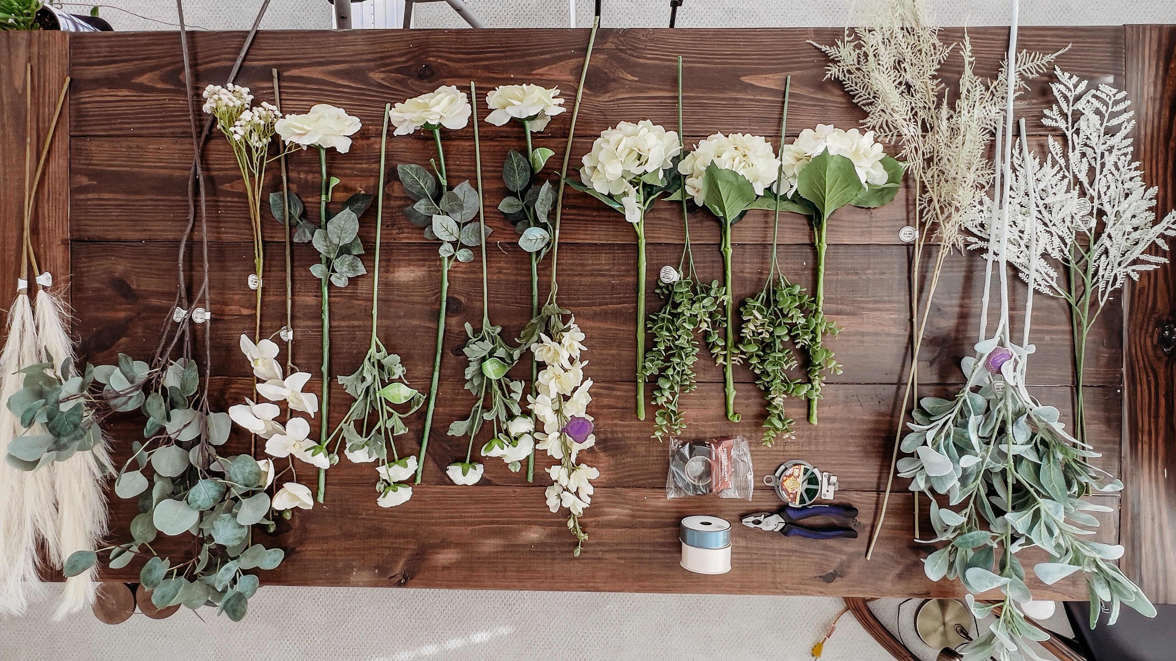 DIY Bridal Bouquet with Faux Flowers